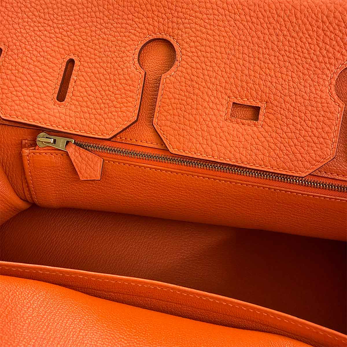 Birkin 35 Veau Togo Feu Orange Hand Bag Purse