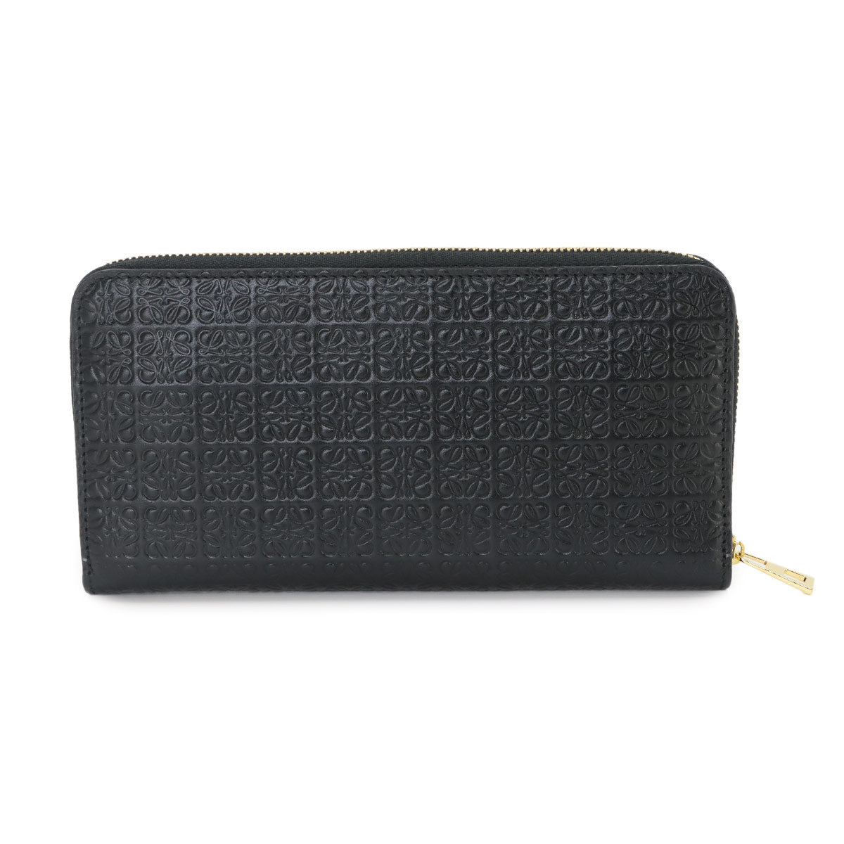 Repeat Anagram Zip Around Long Wallet Black Leather