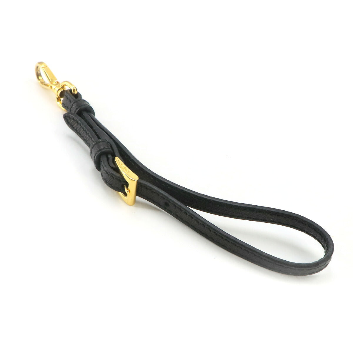 Pouch Nylon Saffiano Leather Black Gold Hardware Pouch