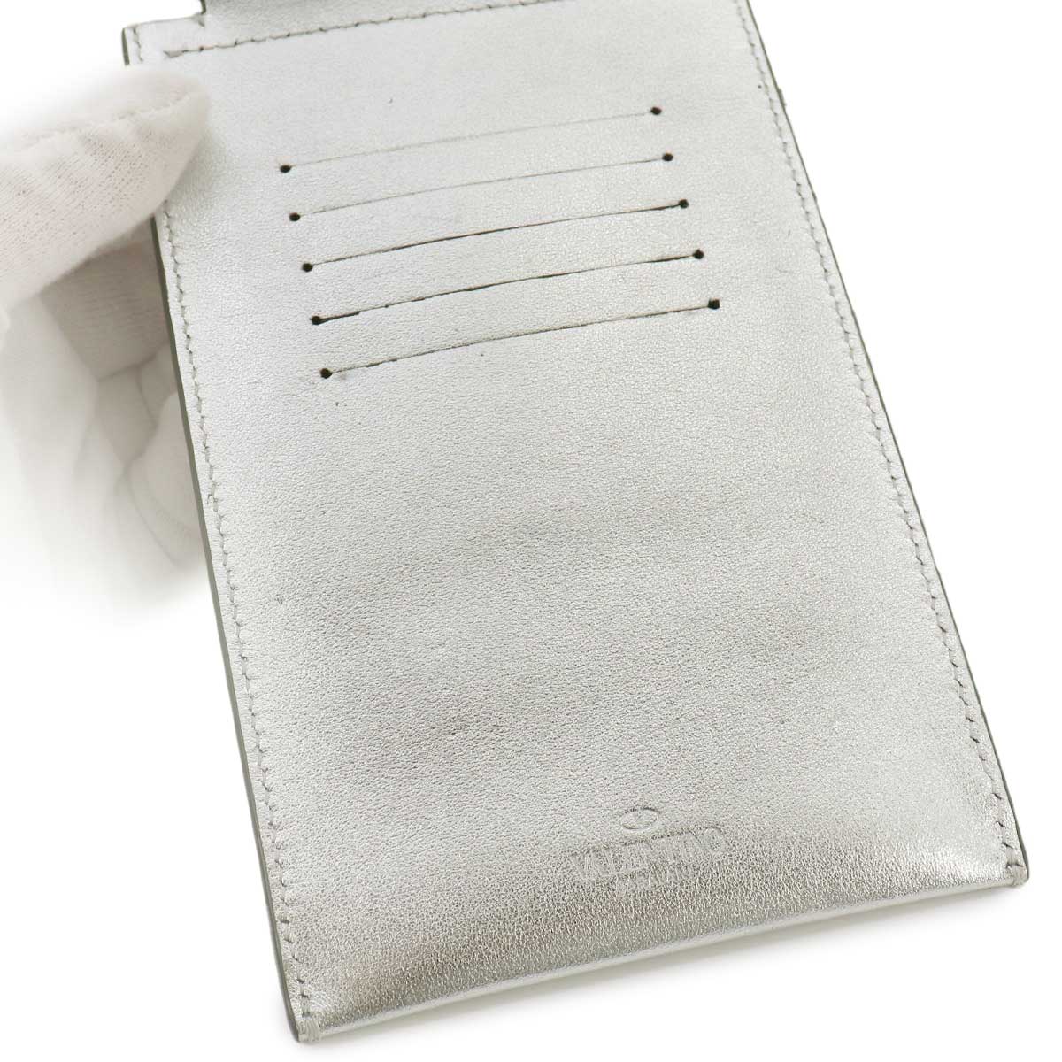 VLTN Logo Shoulder Bag Phone Card Pouch Leather