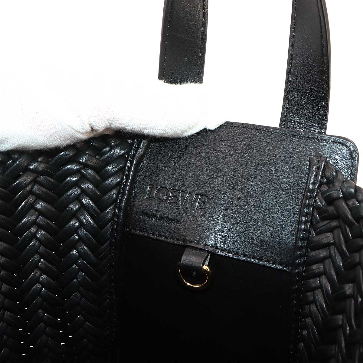 Hammock Compact 2way Hand Shoulder Bag Leather Black