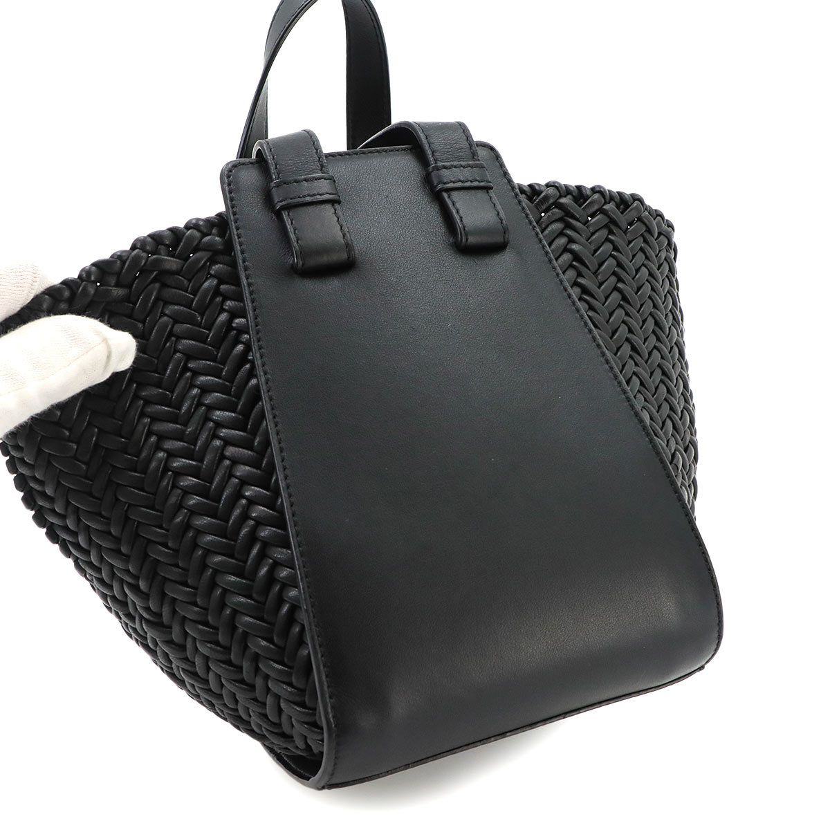 Hammock Compact 2way Hand Shoulder Bag Leather Black