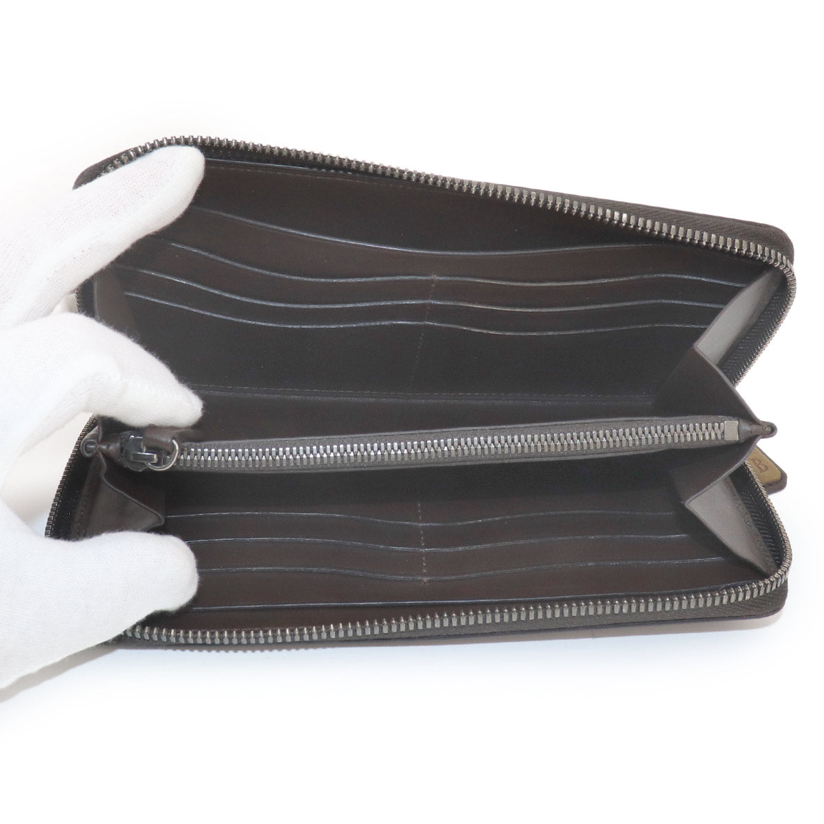 Calligraphy Itauba Long Wallet Venezia Leather Brown