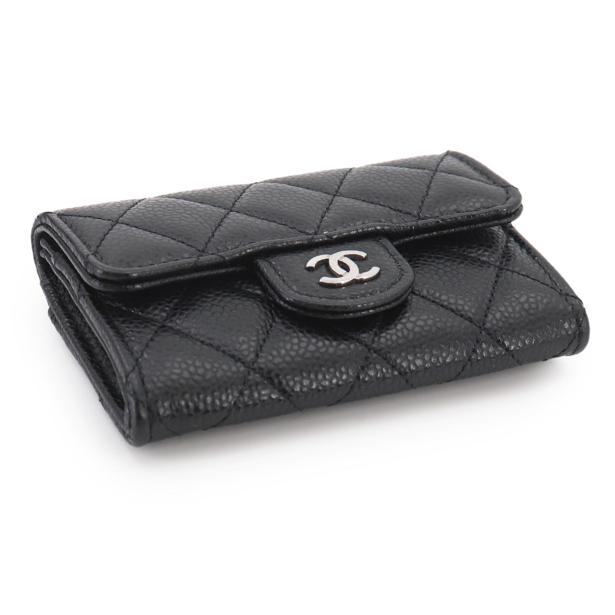 Matelasse Card Case Leather Black AP0214 Accessory