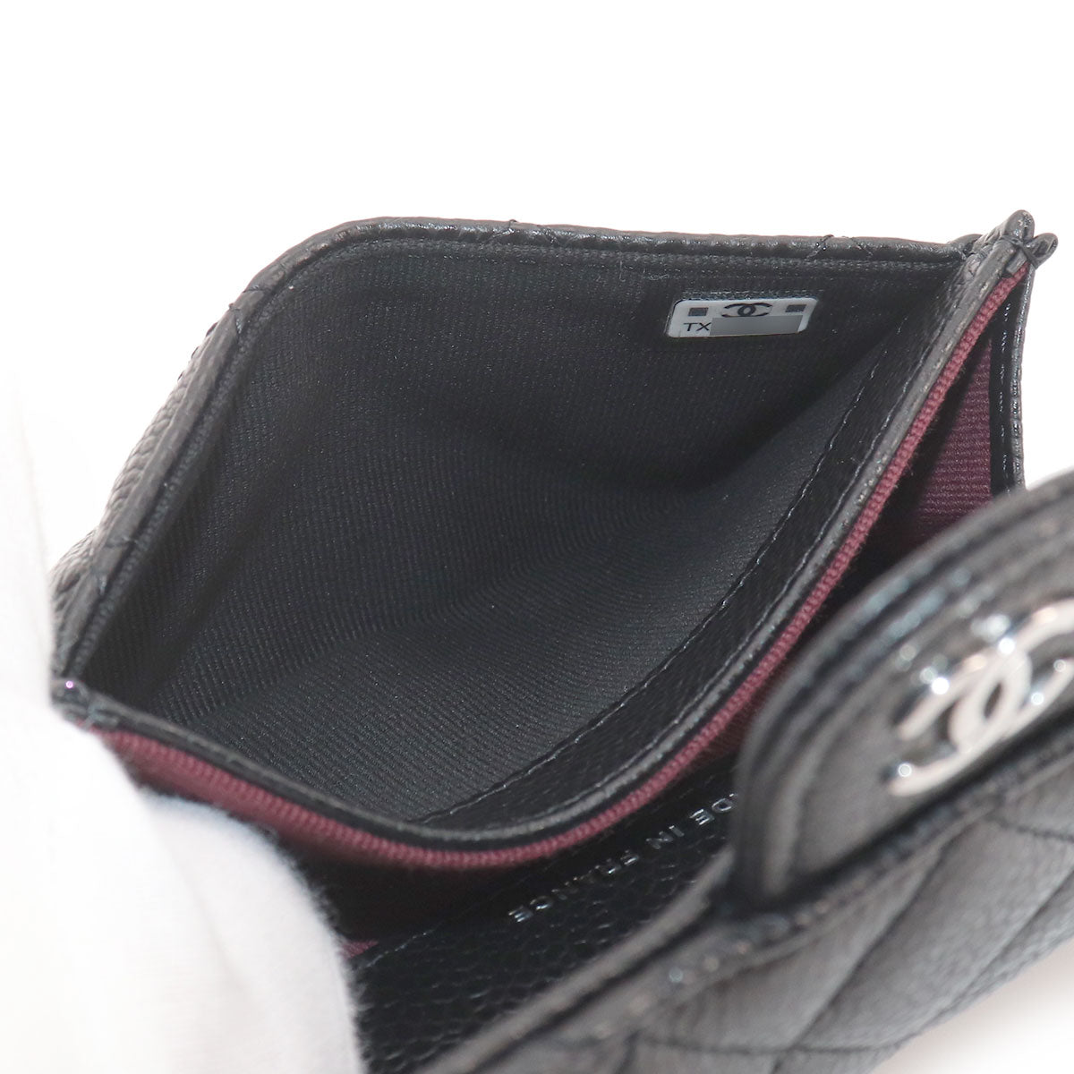 Matelasse Card Case Leather Black AP0214 Accessory
