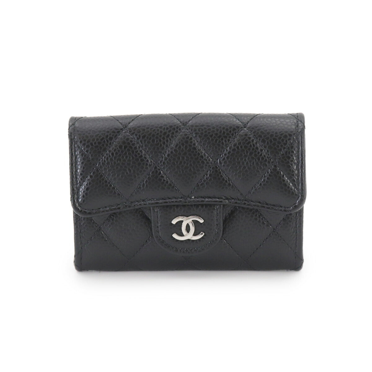 Matelasse Card Case Leather Black AP0214 Accessory