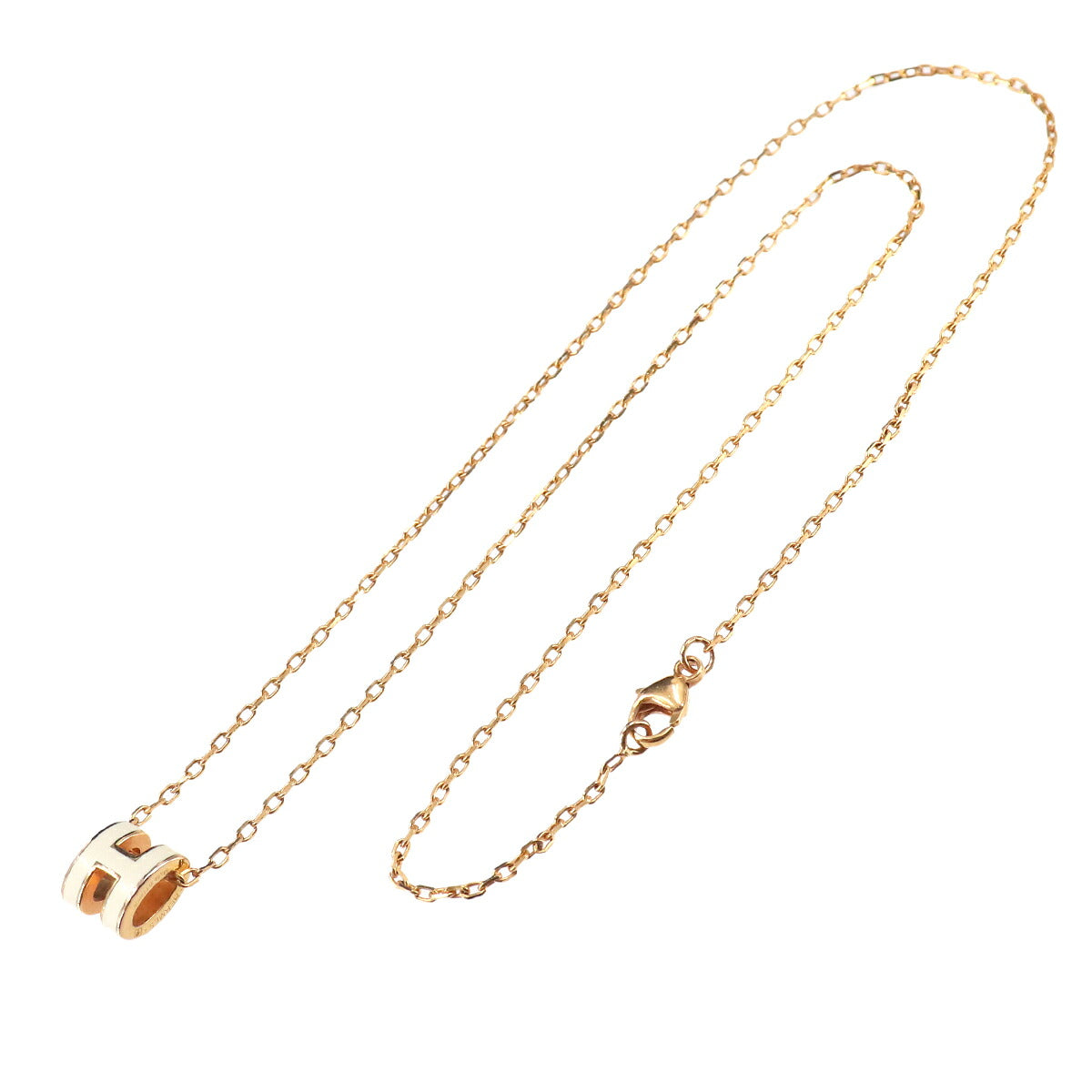Mini Pop H Chain Necklace White Gold Accessory