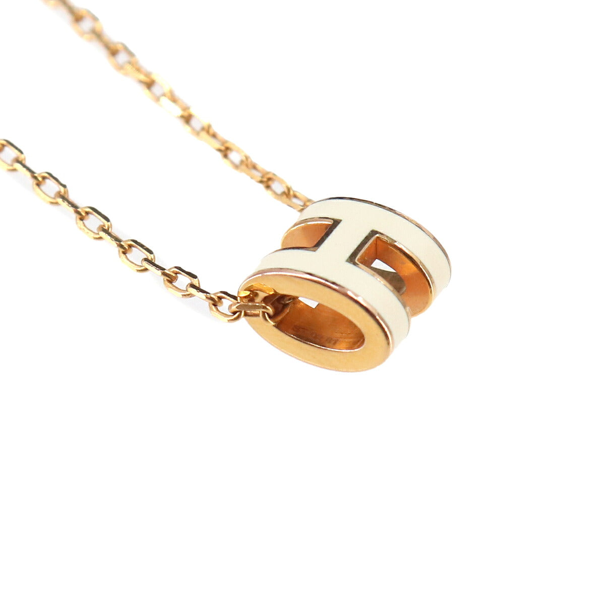 Mini Pop H Chain Necklace White Gold Accessory