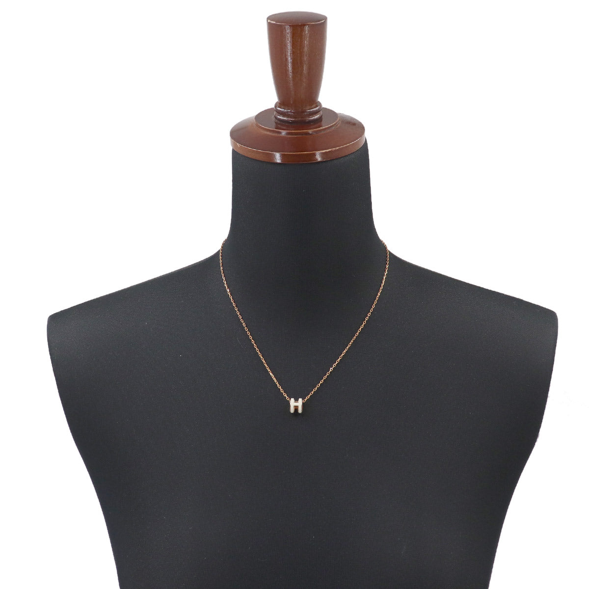 Mini Pop H Chain Necklace White Gold Accessory