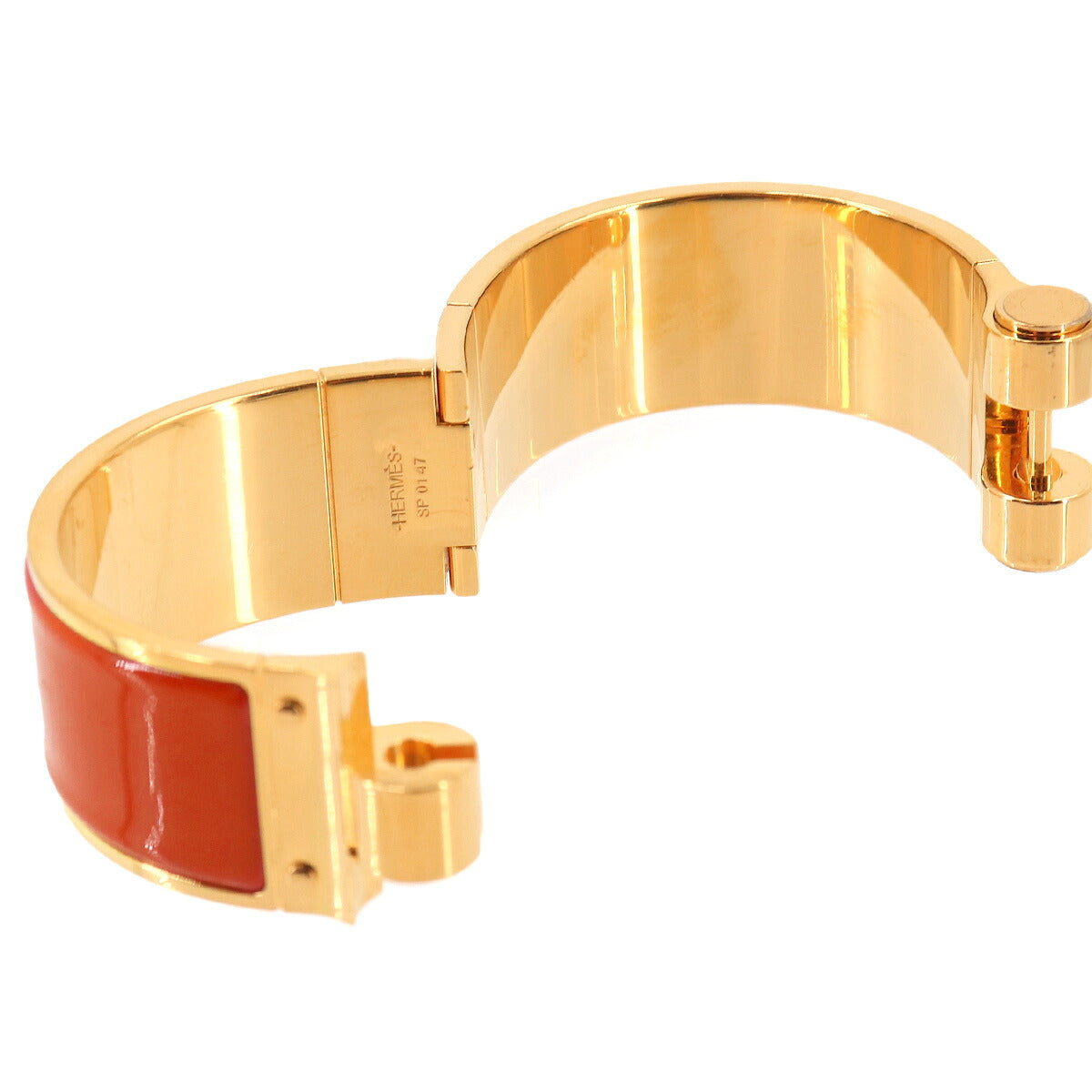Charniere GM Bracelet Bangle Gold Rouge Vif