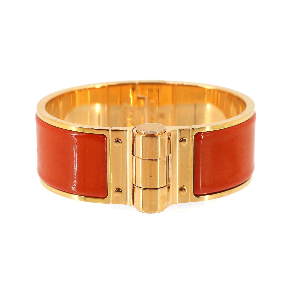 Charniere GM Bracelet Bangle Gold Rouge Vif