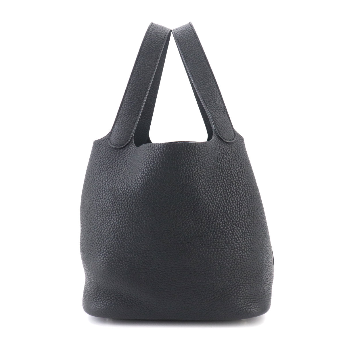 Picotin Lock MM Hand Bag Taurillon Clemence Black Purse
