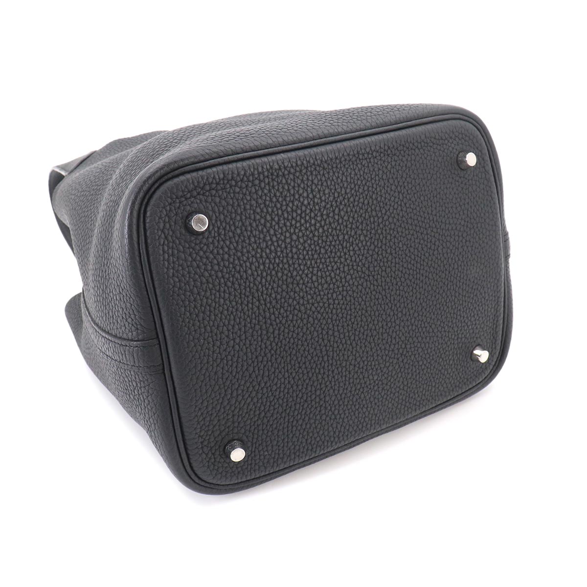 Picotin Lock MM Hand Bag Taurillon Clemence Black Purse