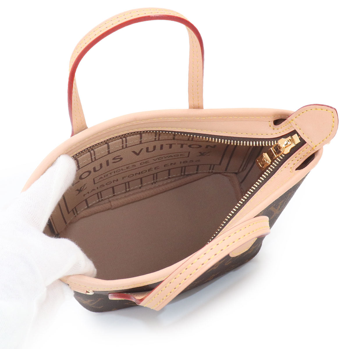 Monogram Neverfull BB Tote Shoulder Bag Brown M46705