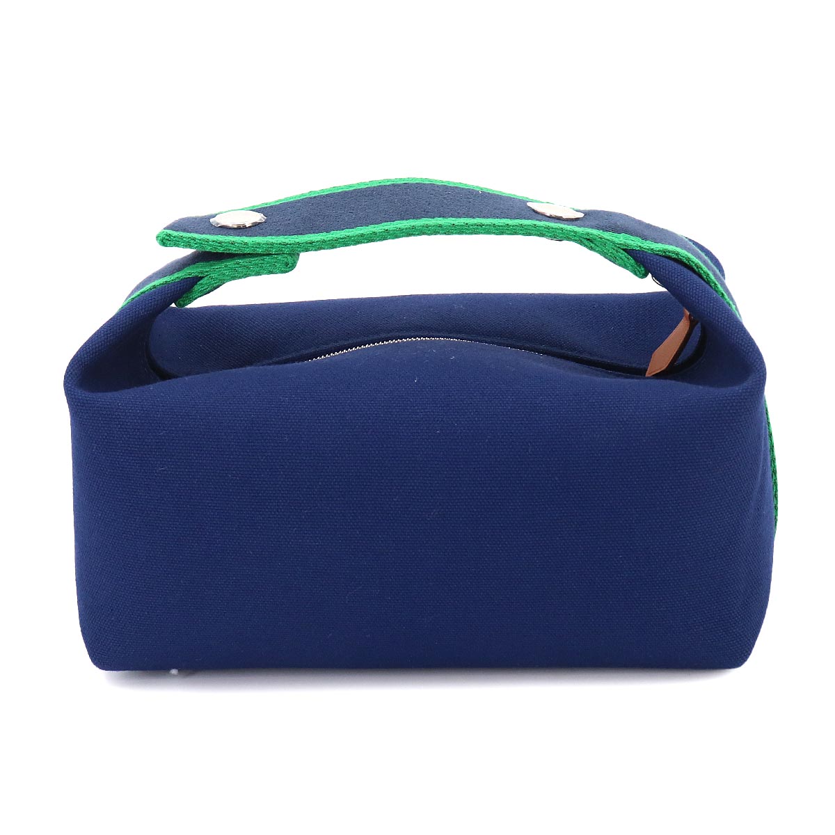 Bride a Brac PM Hand Bag Toile H Blue Marine Green Pouch