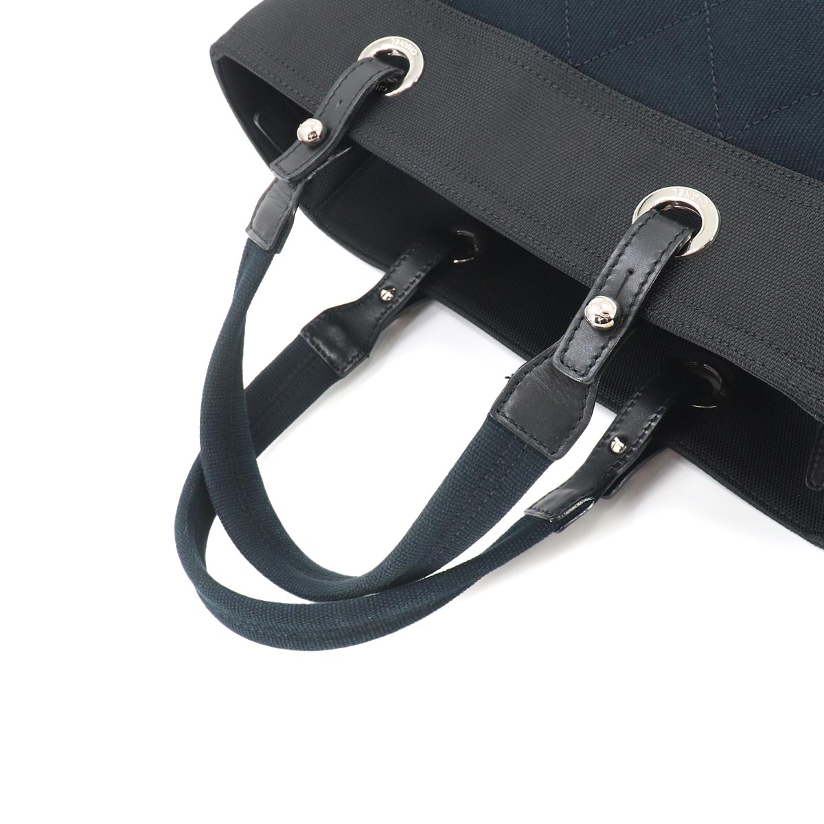 Paris Biarritz MM Tote Bag Canvas Nylon Leather Black A34209