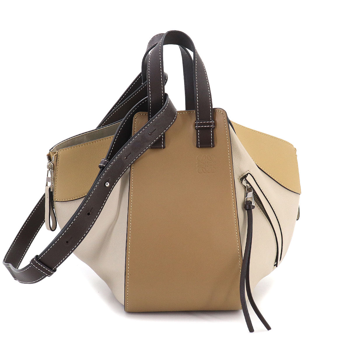 Hammock Small Hand Shoulder Bag Leather Beige Brown Purse