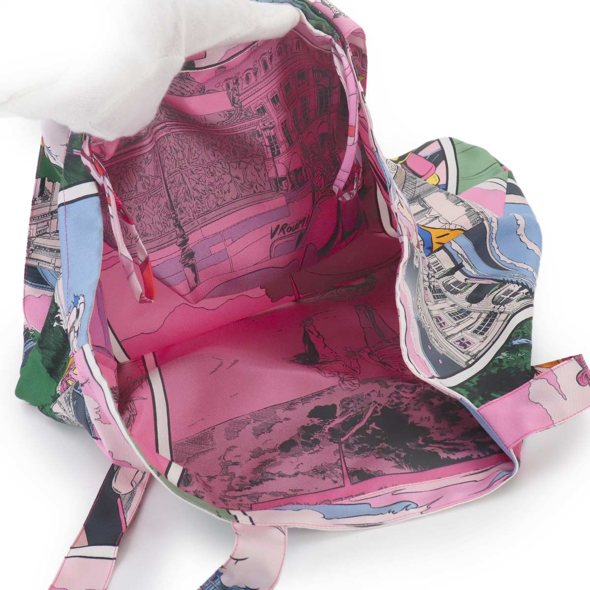 Petit H Tote Bag Silk 100% Multicolor Purse
