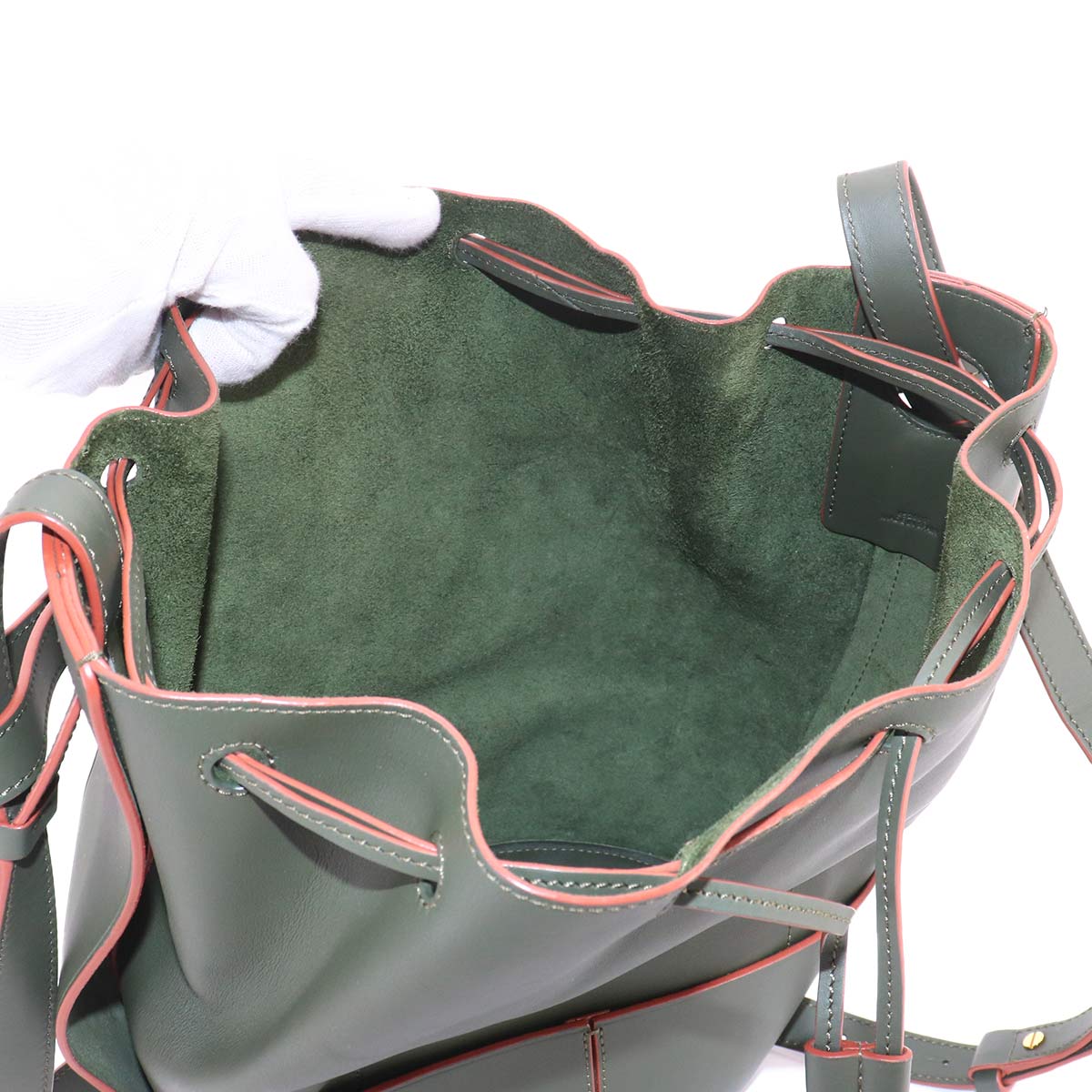 Balloon Small Shoulder Bag Leather Green