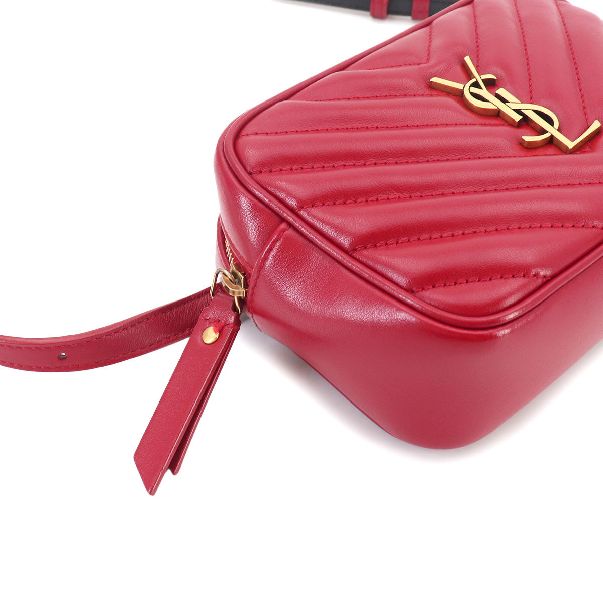 Lou Belt Bag Waist Pouch Leather Red 534817