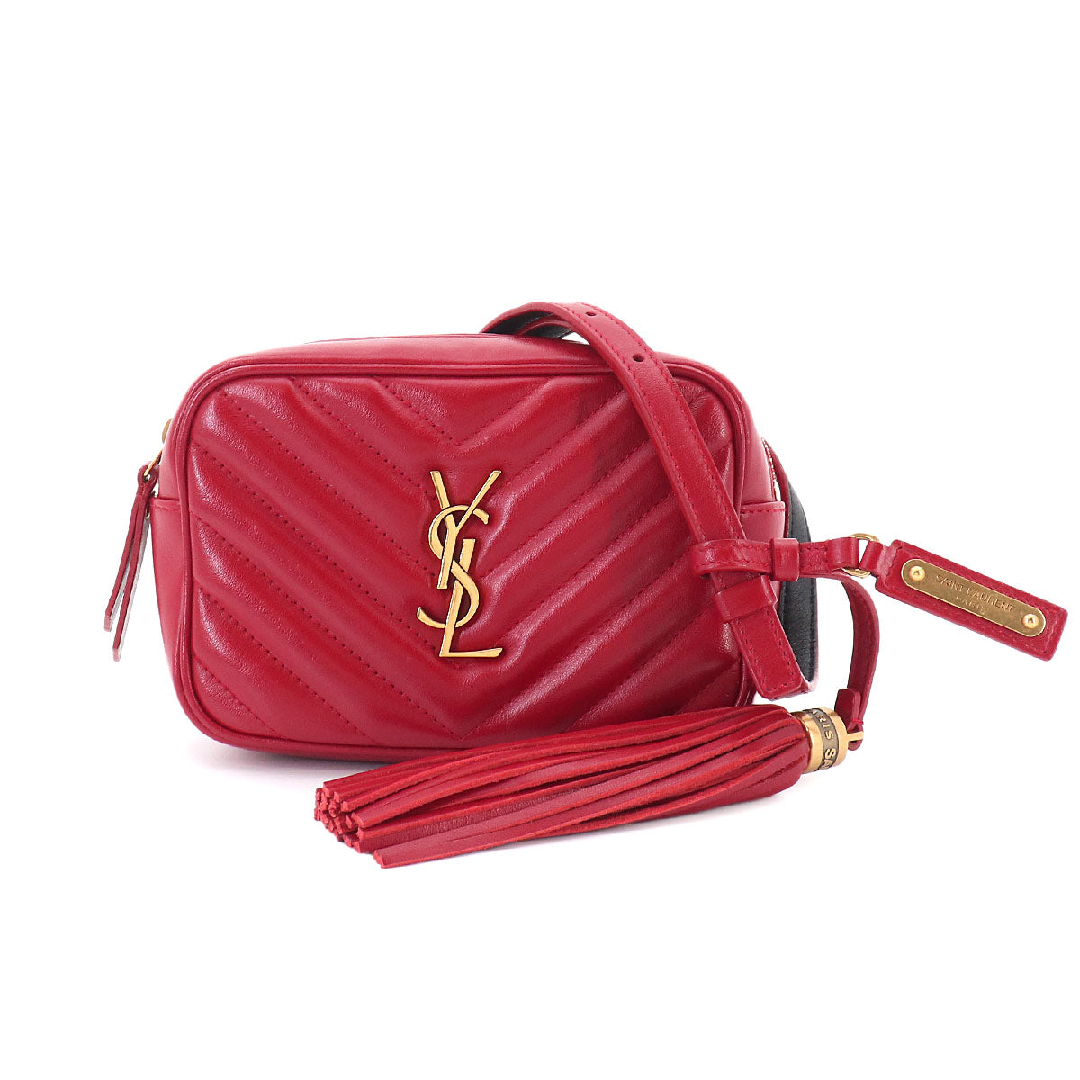 Lou Belt Bag Waist Pouch Leather Red 534817