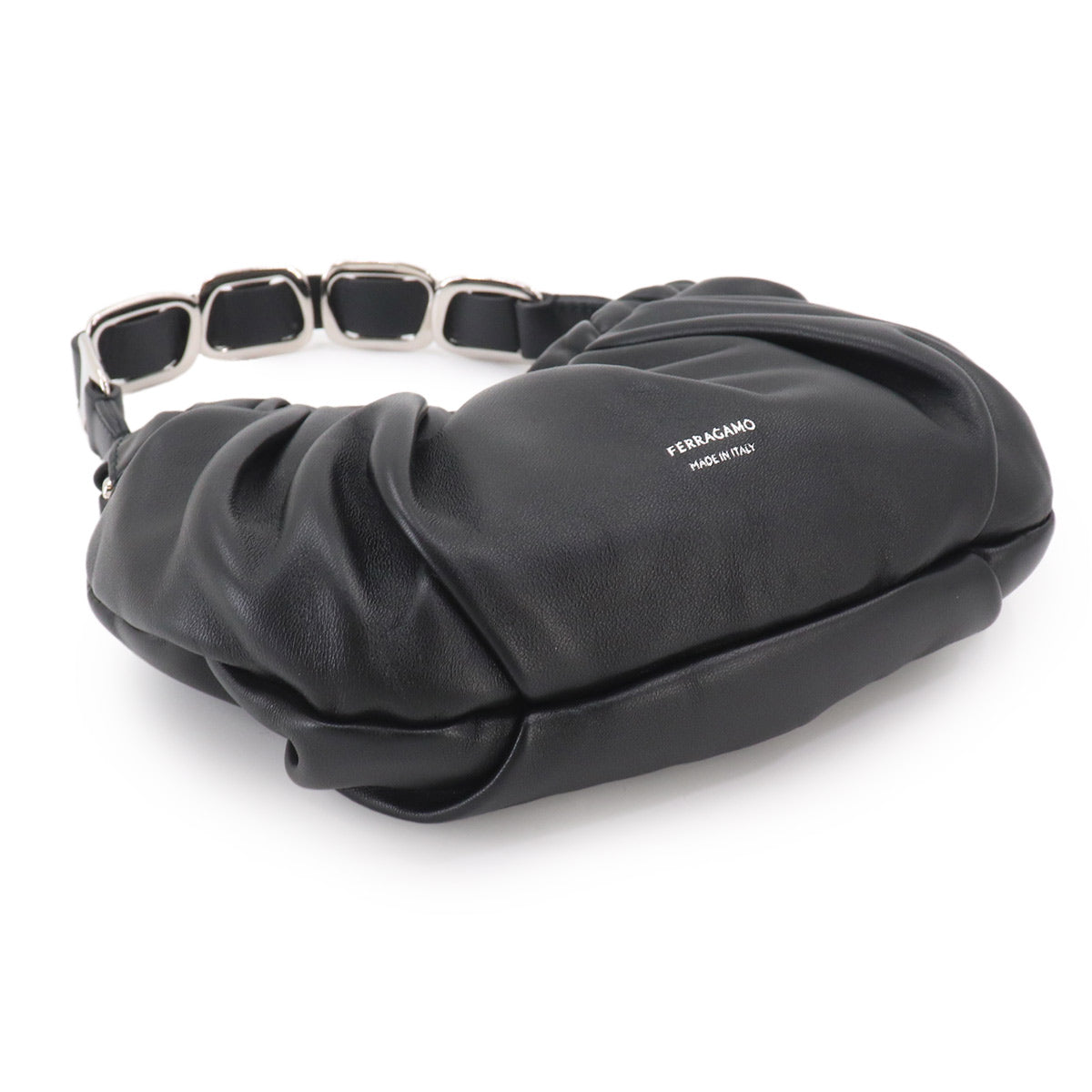 Hug Mini Hand Bag Leather Black Purse