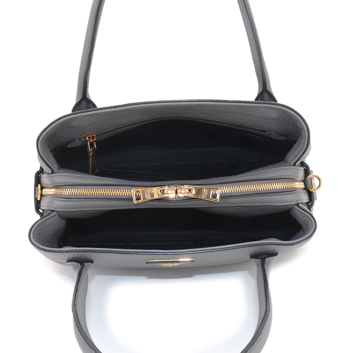 2way Hand Shoulder Bag Leather gray Purse