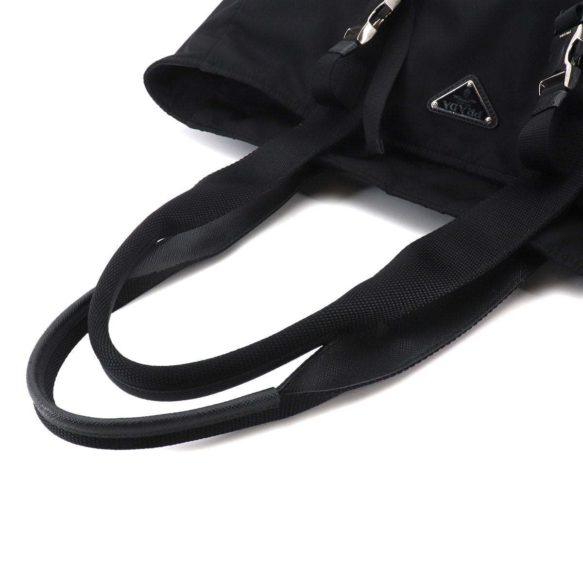 Tote Bag Nylon Saffiano Leather Nero Black
