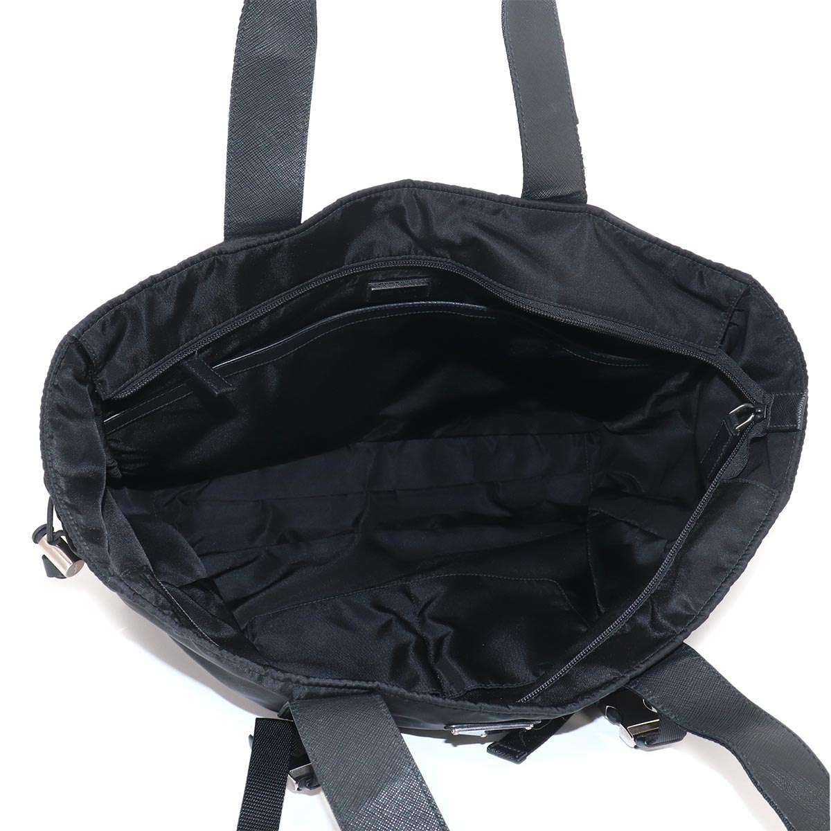 Tote Bag Nylon Saffiano Leather Nero Black