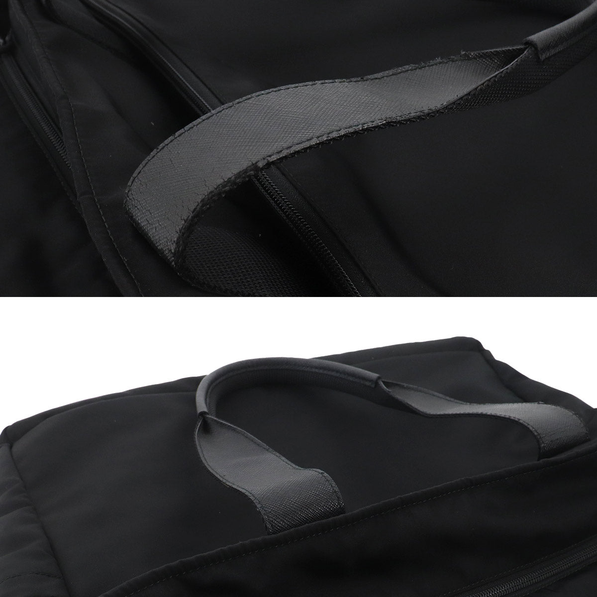 Tote Bag Nylon Saffiano Leather Nero Black