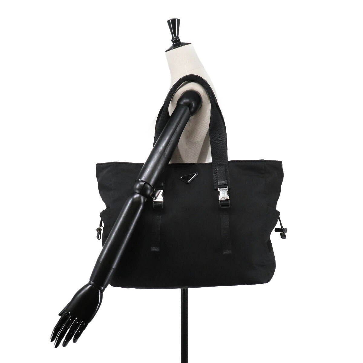 Tote Bag Nylon Saffiano Leather Nero Black
