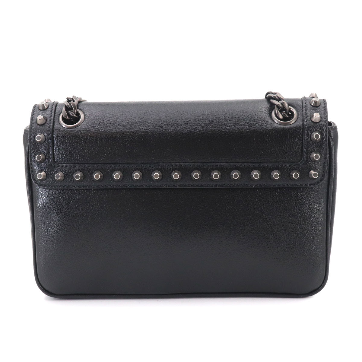 Studsa Chain Shoulder Bag Leather Black 1BD147 Purse