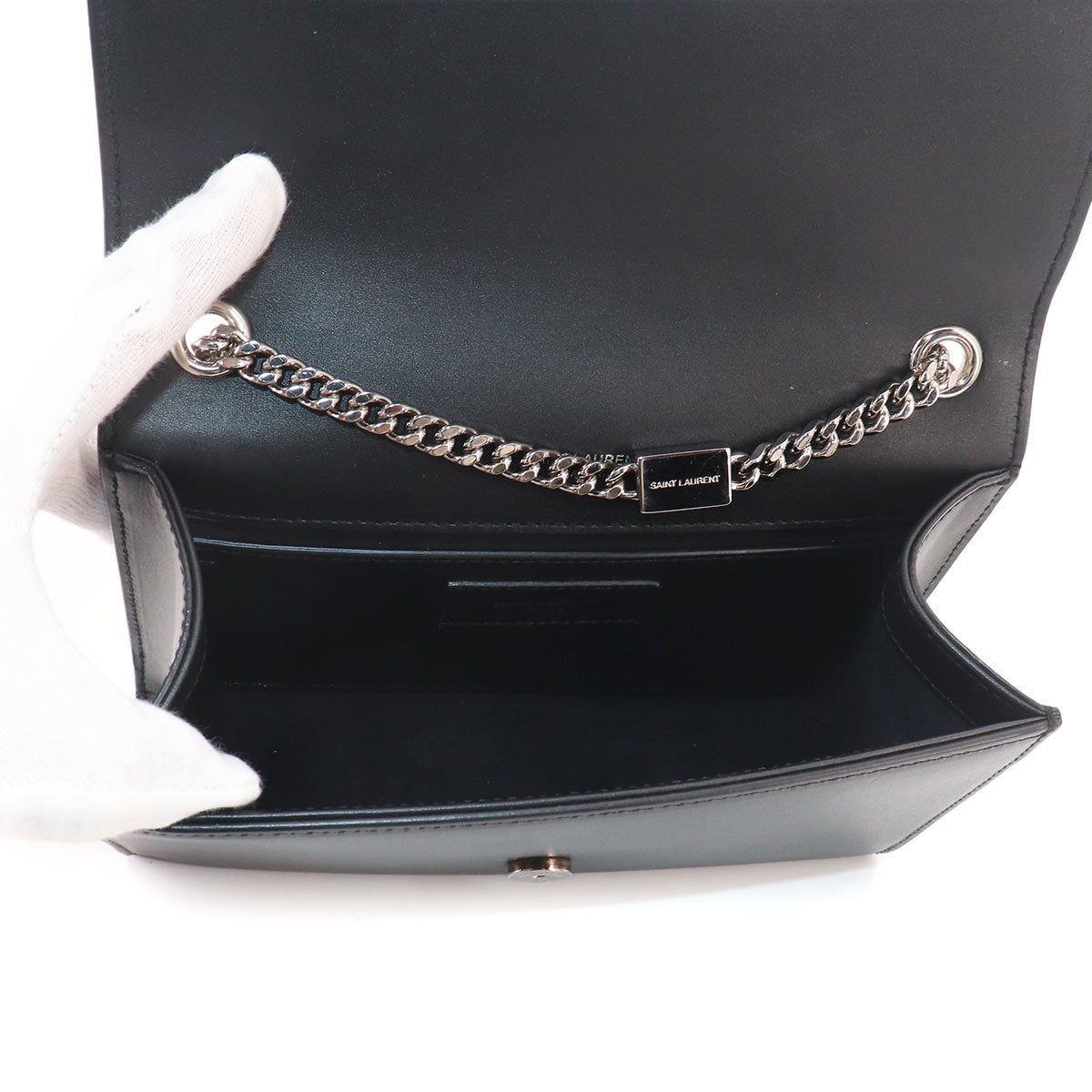 Kate Small Chain Shoulder Bag Leather Black 474366