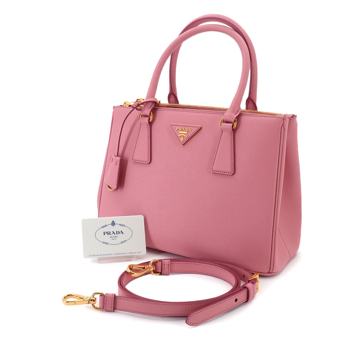 Galleria Medium Hand Shoulder Bag Saffiano Leather Pink 1BA863