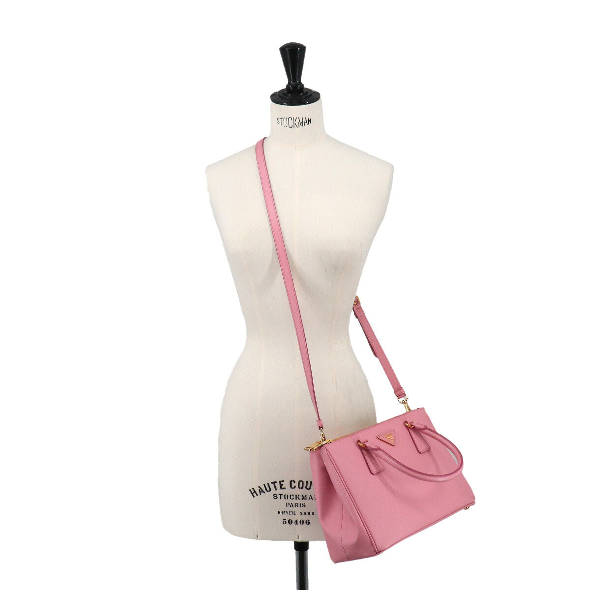 Galleria Medium Hand Shoulder Bag Saffiano Leather Pink 1BA863