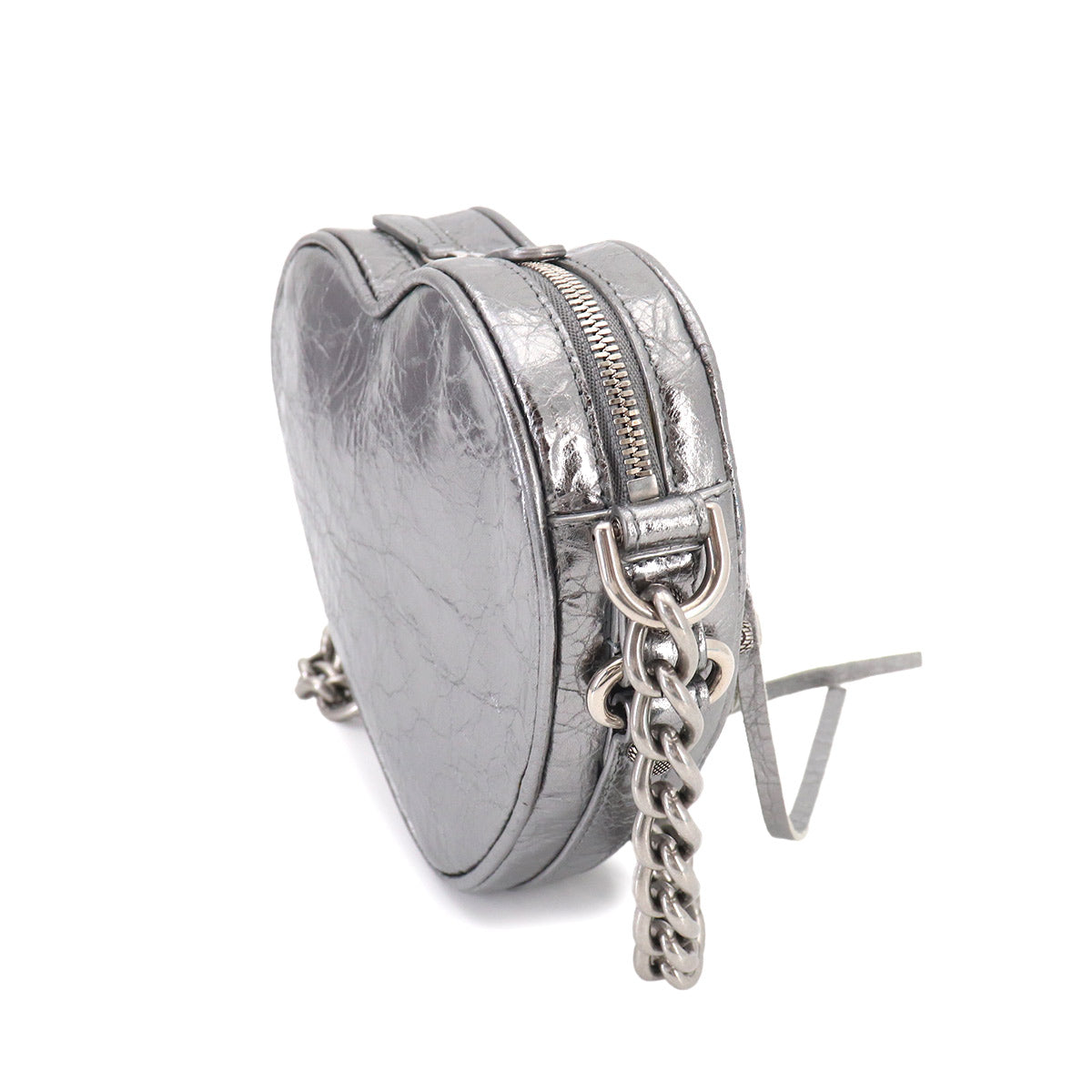 Le Cagole Heart Mini Shoulder Bag Metallic Silver 722781
