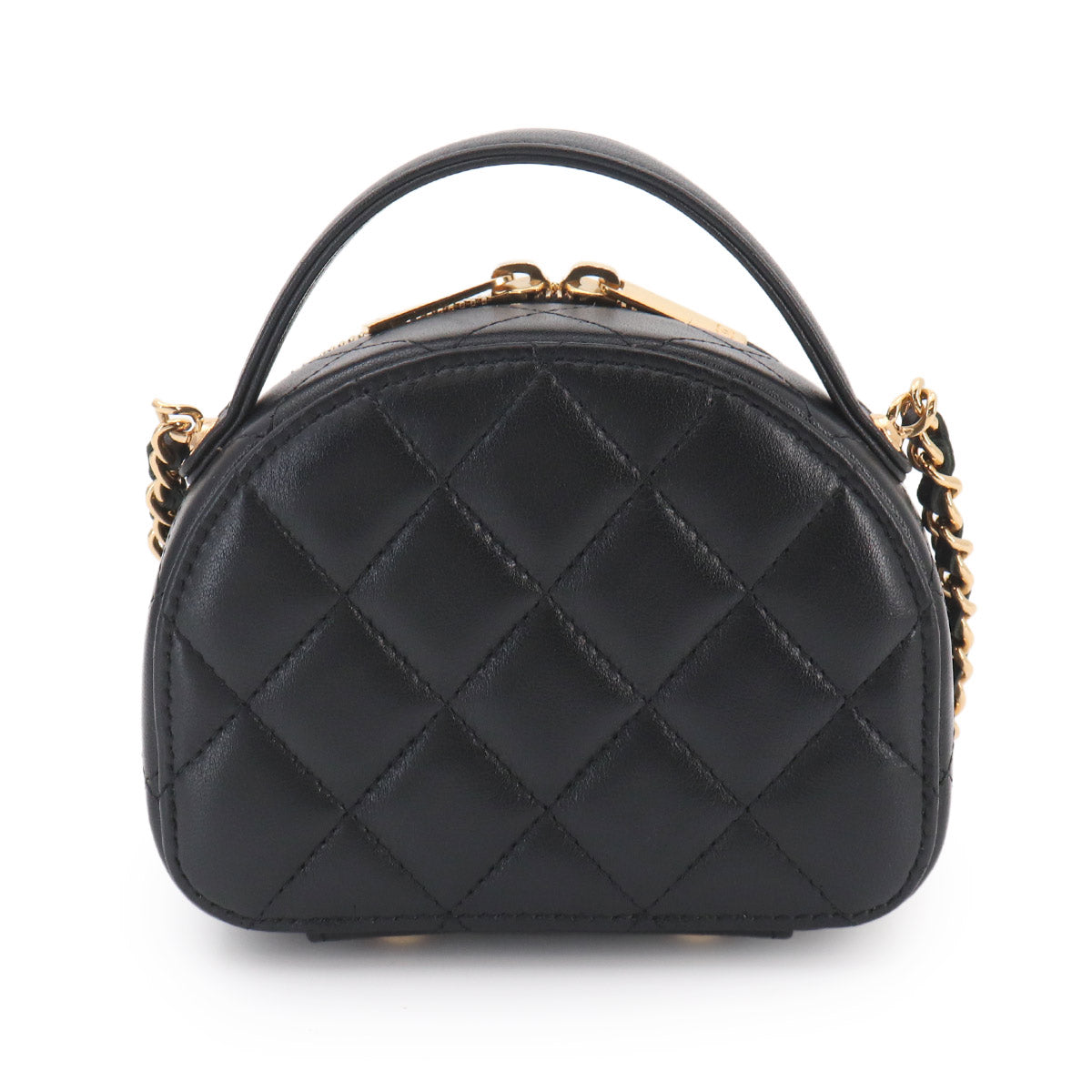 Matelasse Mini Shoulder Bag Leather Black AP3088