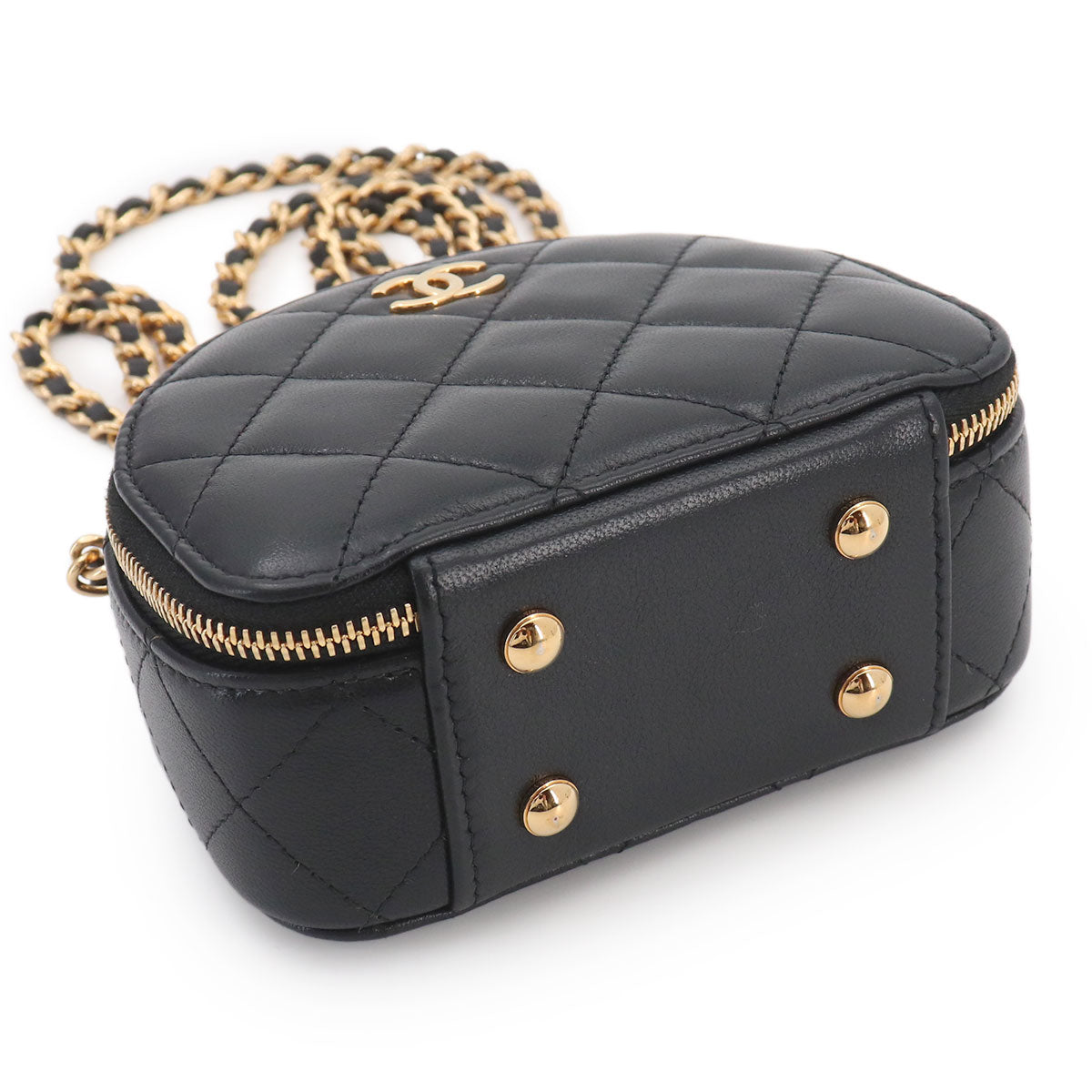 Matelasse Mini Shoulder Bag Leather Black AP3088