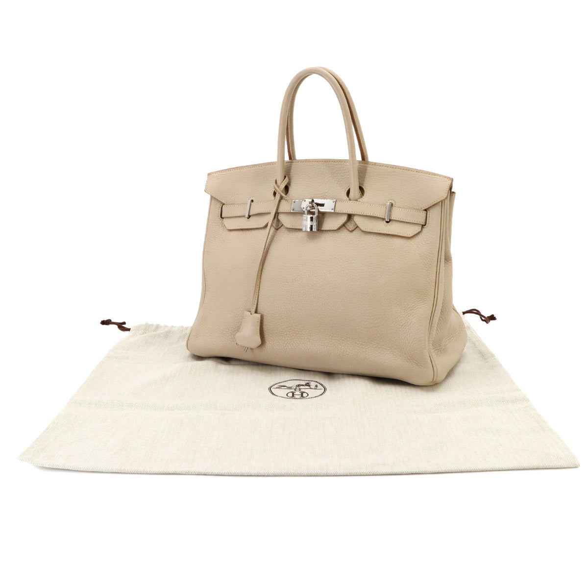 Birkin 35 Taurillon Clemence Beige Hand Bag Purse