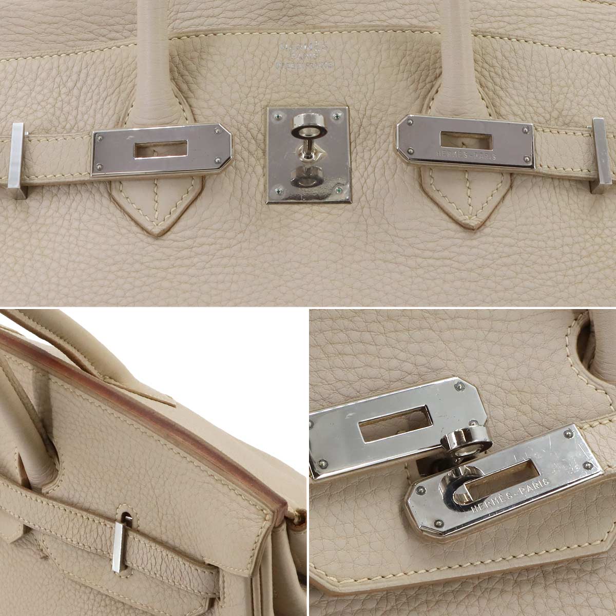 Birkin 35 Taurillon Clemence Beige Hand Bag Purse