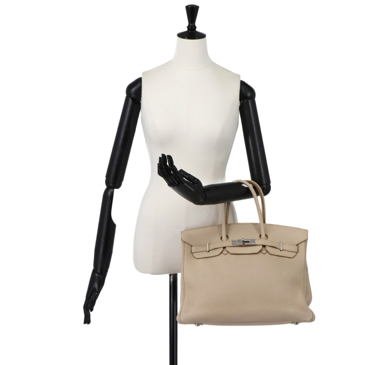 Birkin 35 Taurillon Clemence Beige Hand Bag Purse