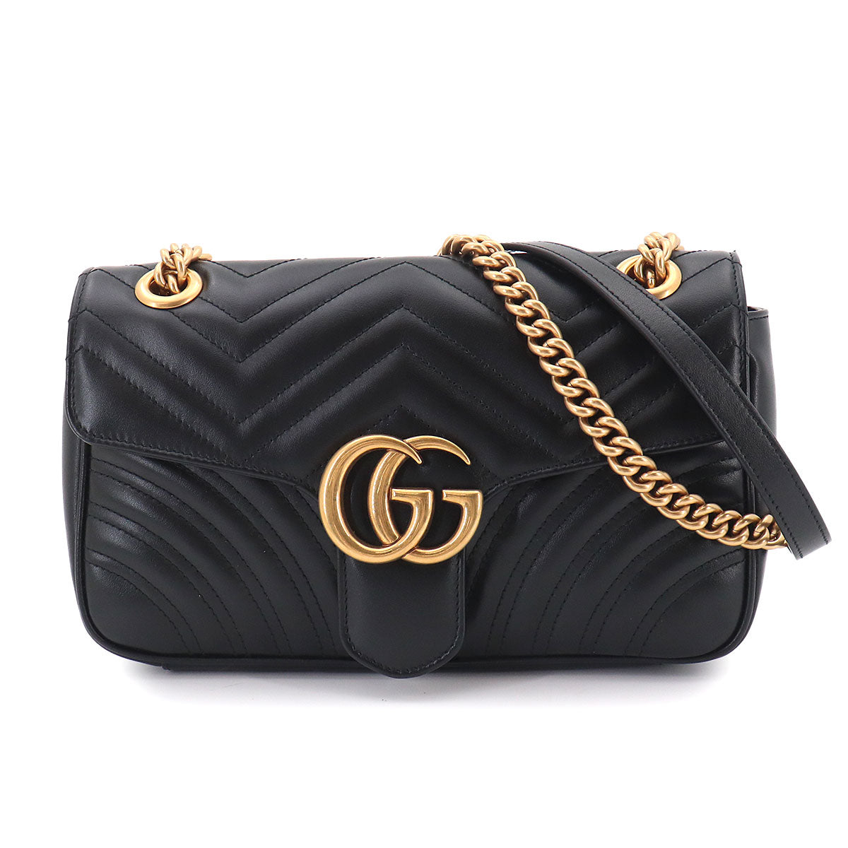 GG Marmont Shoulder Bag Leather Black 443497 Purse