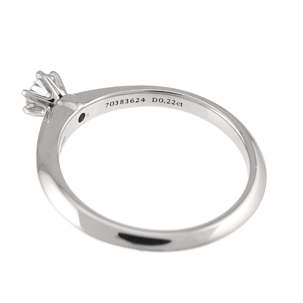 Diamond 0.22ct H/VVS1/3EX Ring Pt Platinum Size6(US)