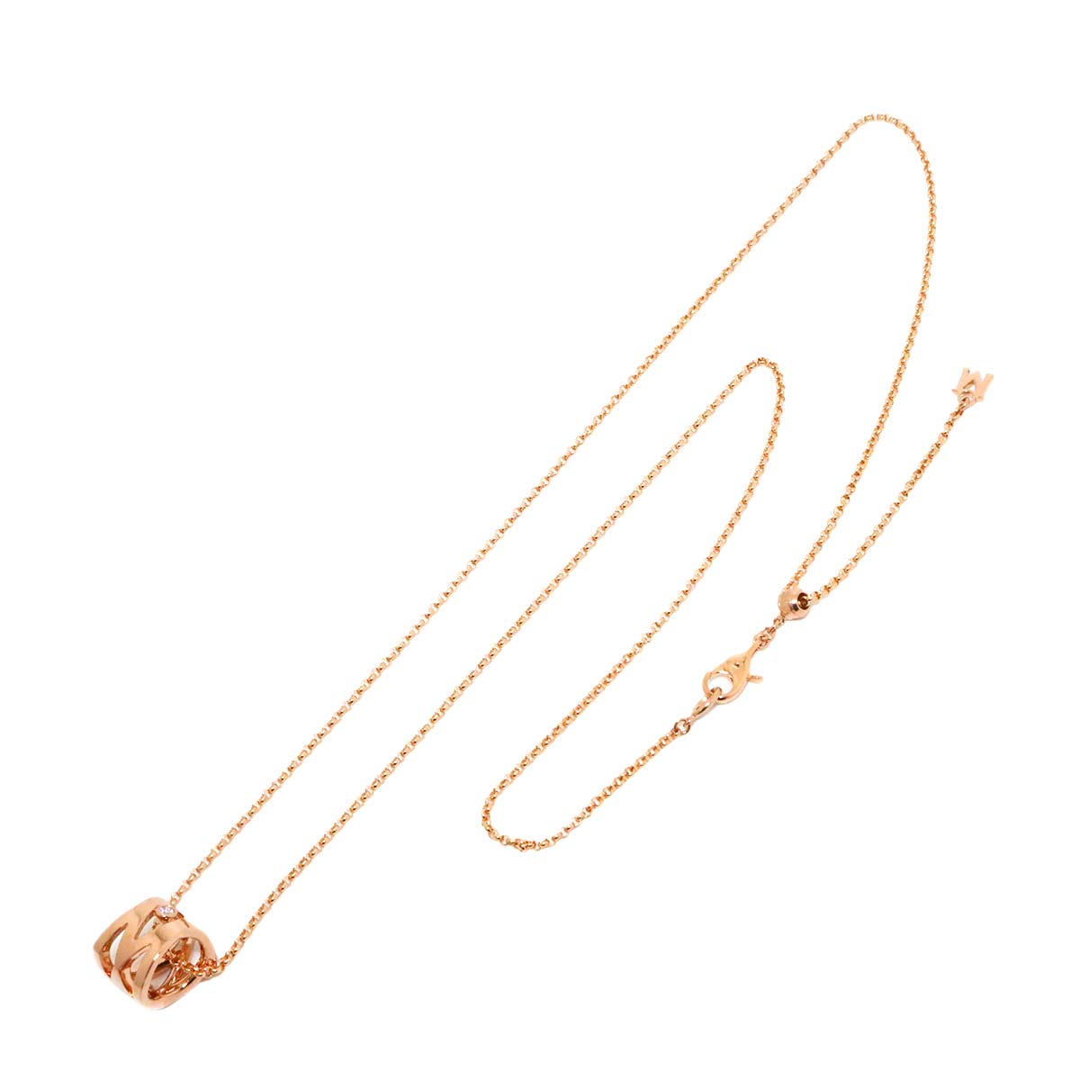 Signature Diamond 0.05ct Necklace 18K Pink Gold 750