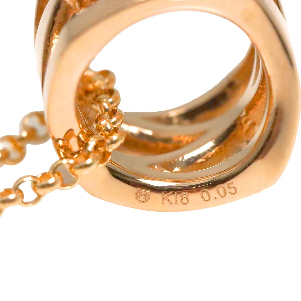 Signature Diamond 0.05ct Necklace 18K Pink Gold 750