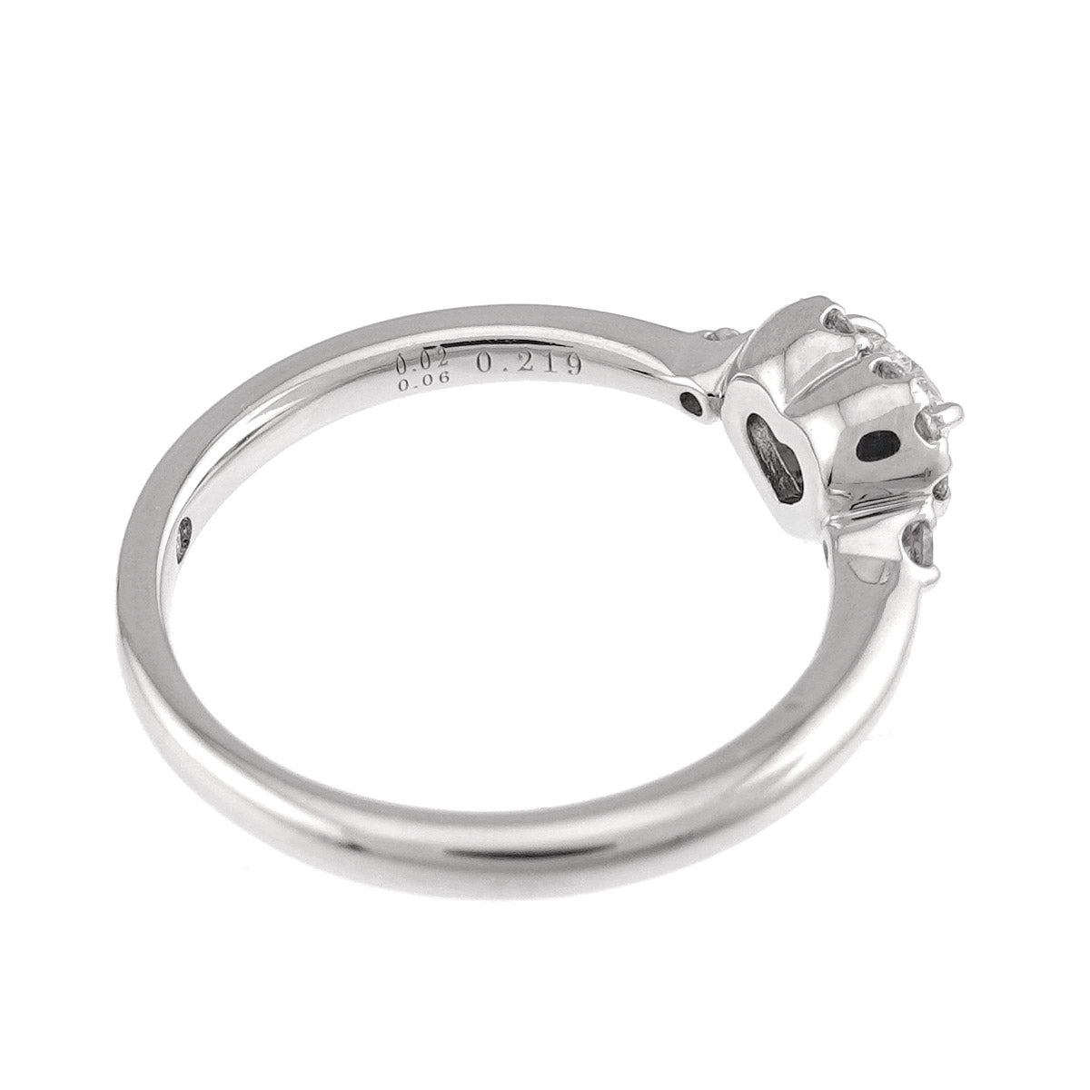 Diamond 0.219ct F/VS2 Sapphire Ring Pt Platinum Size4(US)