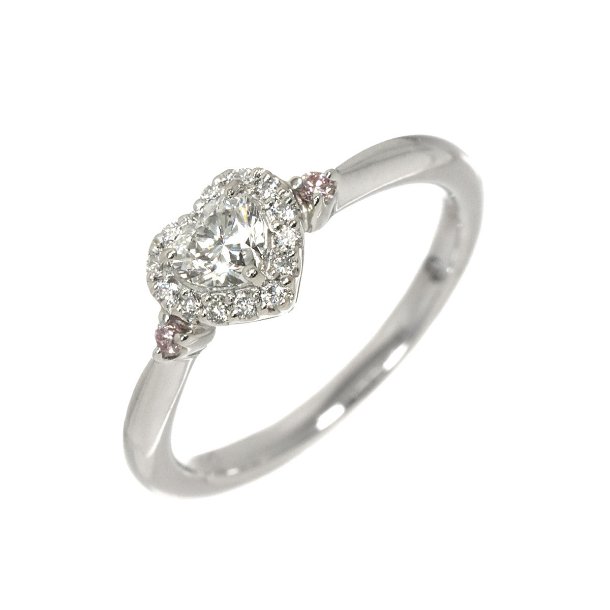 Diamond 0.219ct F/VS2 Sapphire Ring Pt Platinum Size4(US)
