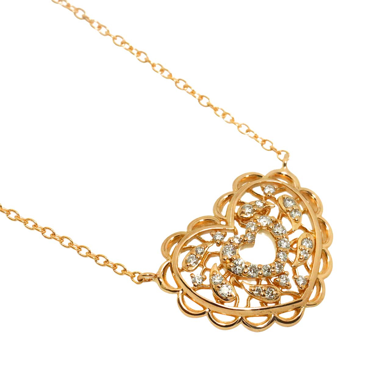 Diamond 0.18ct Necklace 18K Pink Gold 750