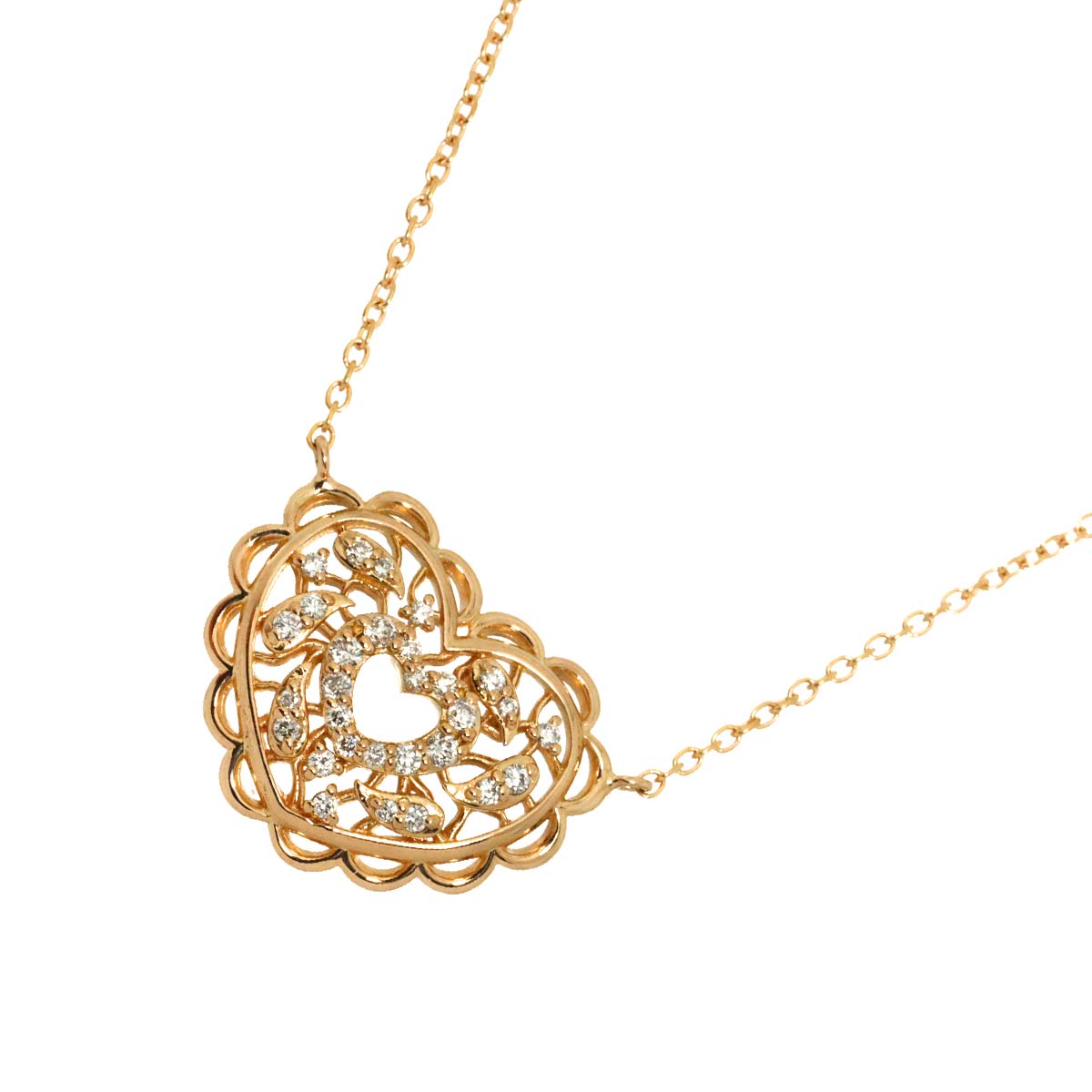 Diamond 0.18ct Necklace 18K Pink Gold 750