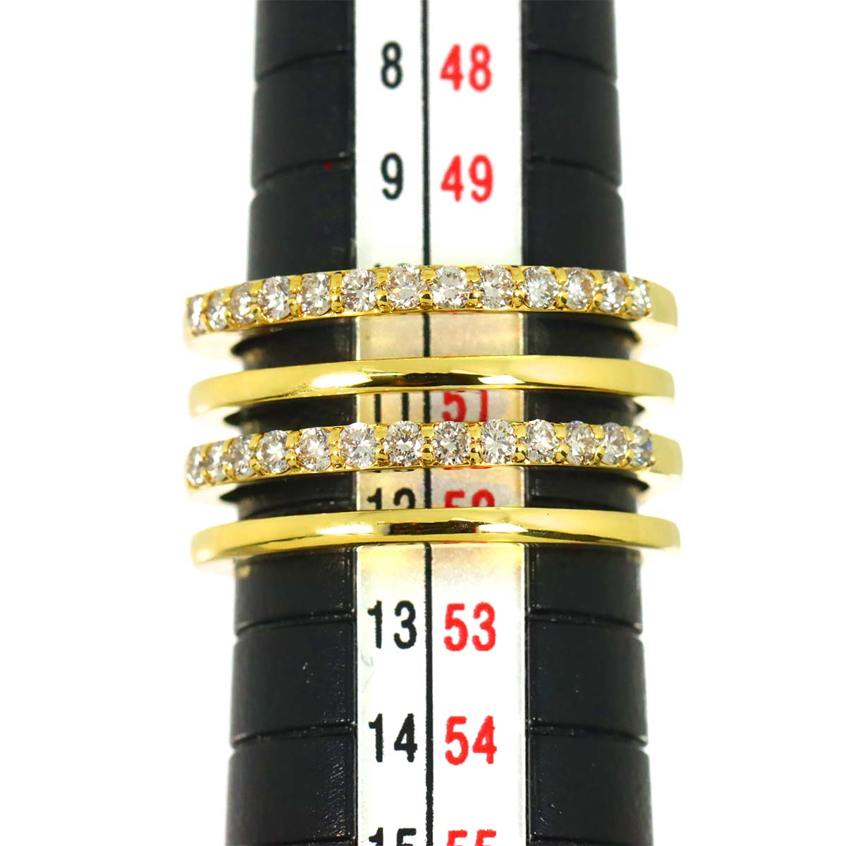 Diamond 0.55ct Ring 18K YG Yellow Gold 750 Size5.75-6(US)